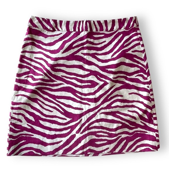 NWOT DKNY Zebra Stripped Raspberry & Cream Light Skirt Size 4 - Picture 1 of 10